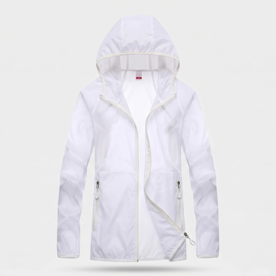 Packable UV Protection Jacket with Hood, Quick Dry Fabric and Zip Pockets