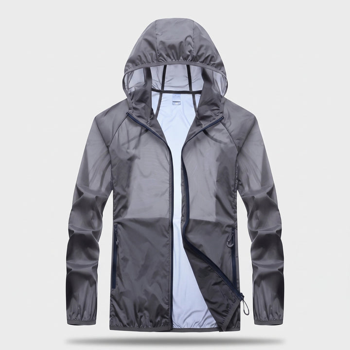 Packable UV Protection Jacket with Hood, Quick Dry Fabric and Zip Pockets