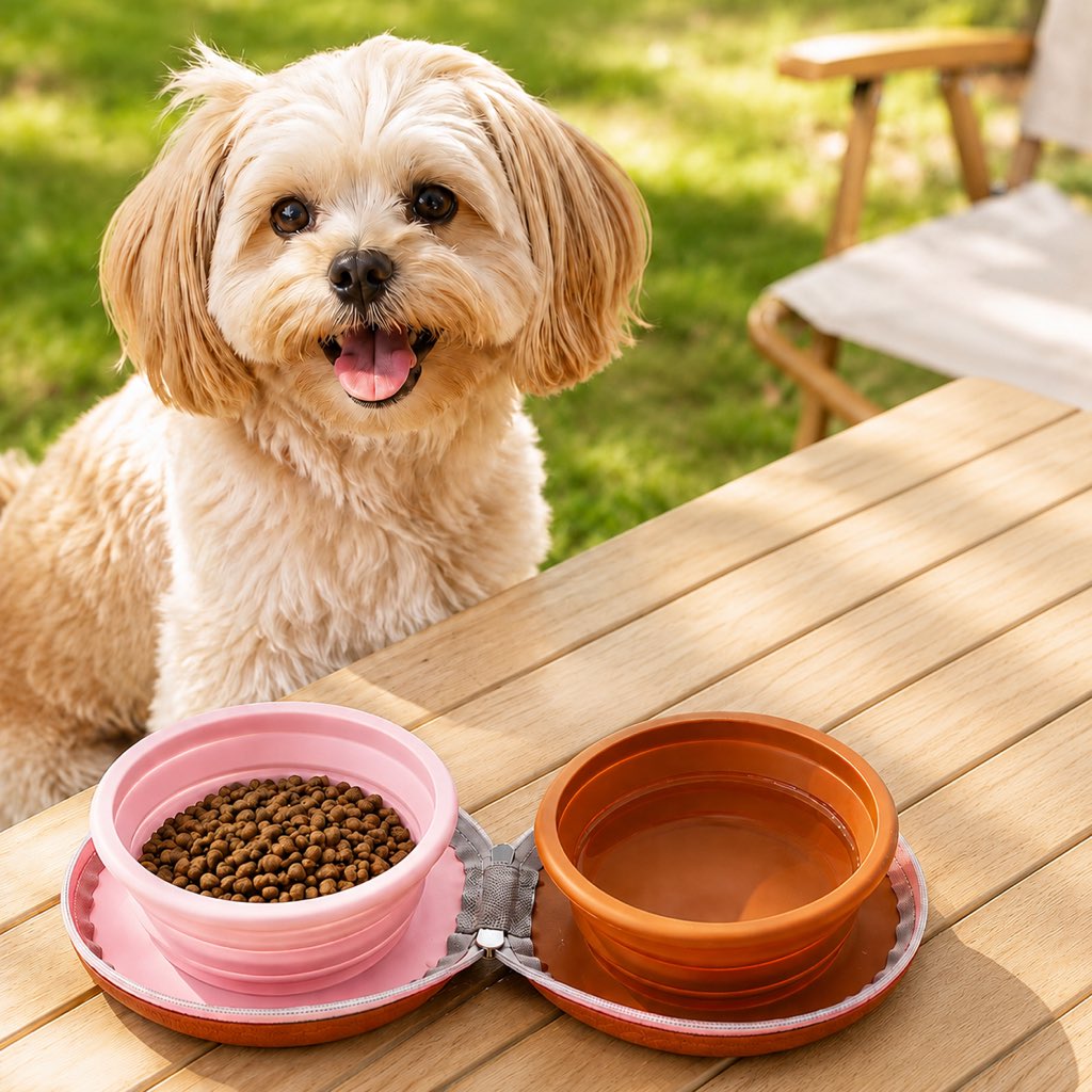 2-in-1 Collapsible Pet Travel Bowl for Walks, Parks & Road Trips