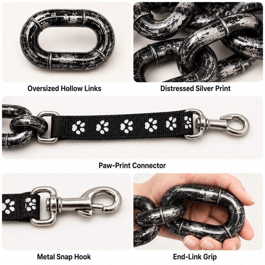 Oversized Chain Dog Leash & Collar Set for Small Dogs | Make Everyday Walks Stand Out