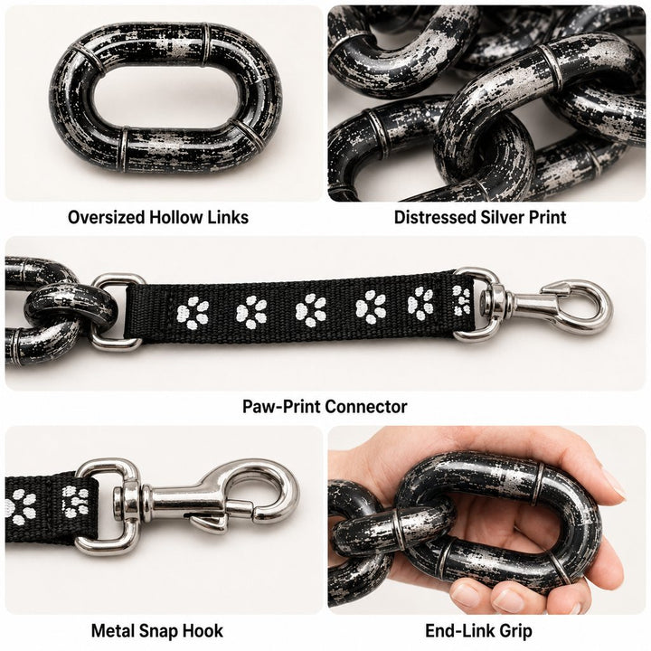 Oversized Chain Dog Leash & Collar Set for Small Dogs | Make Everyday Walks Stand Out