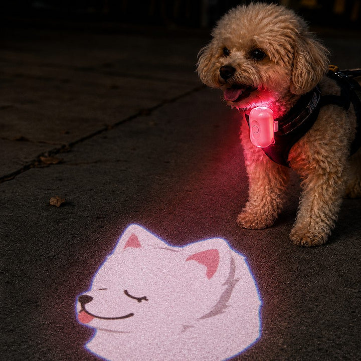 PawGlow Pink Breed Projector Dog Light for Night Walks