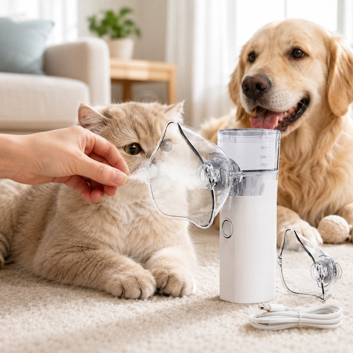 Portable Pet Nebulizer Care Kit for Cats & Dogs | Quiet Mist Device for Senior & Sensitive Pets