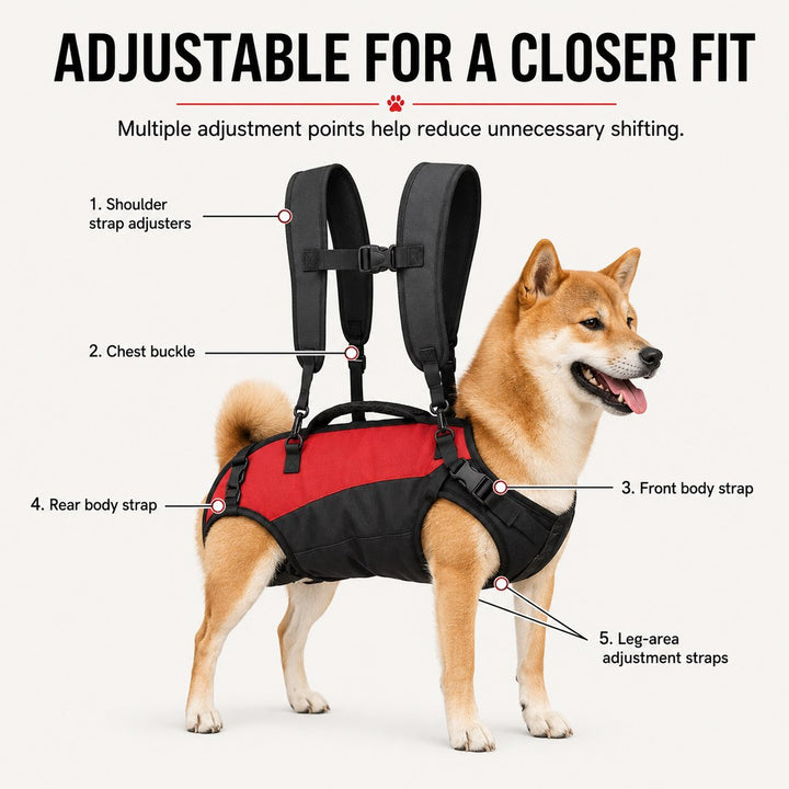 Hands-Free Dog Carrier Harness Backpack for Walks, Hiking & Travel