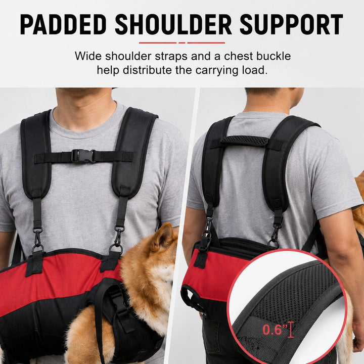 Hands-Free Dog Carrier Harness Backpack for Walks, Hiking & Travel