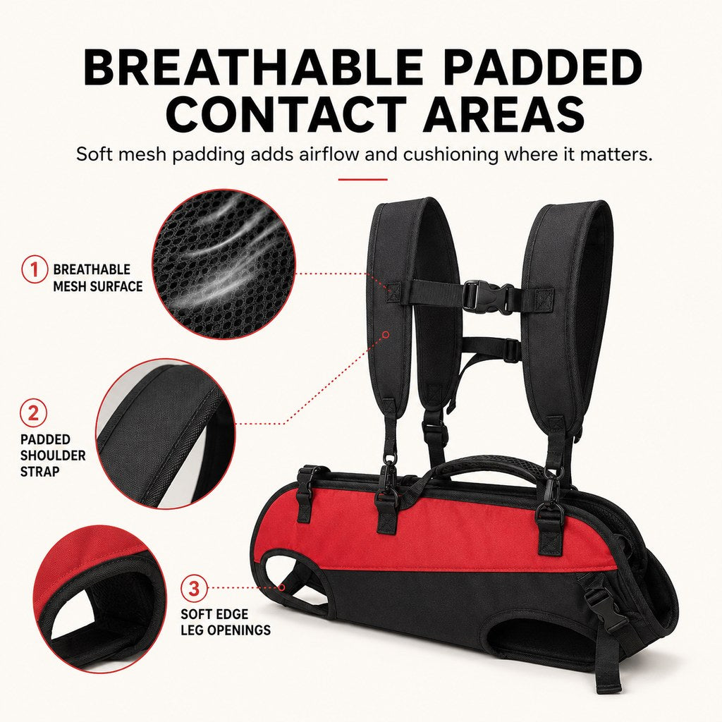 Hands-Free Dog Carrier Harness Backpack for Walks, Hiking & Travel