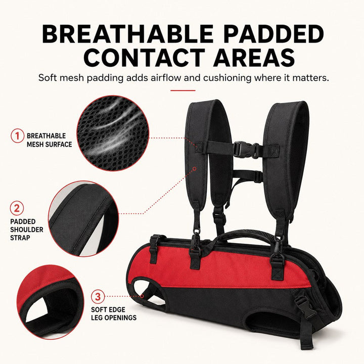 Hands-Free Dog Carrier Harness Backpack for Walks, Hiking & Travel