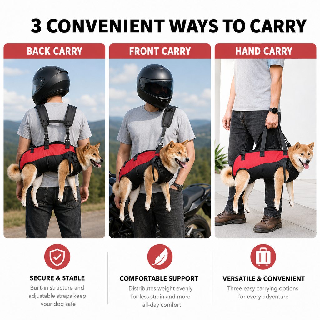 Hands-Free Dog Carrier Harness Backpack for Walks, Hiking & Travel