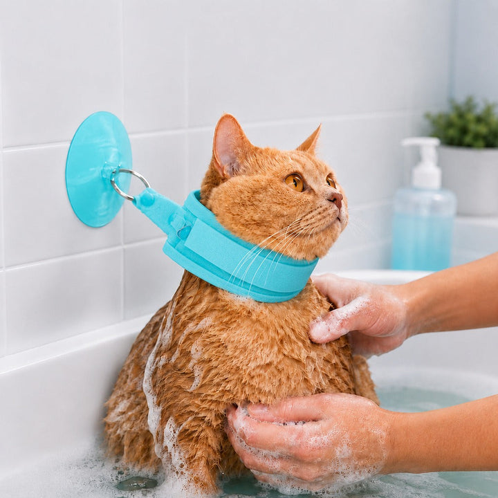 Pet Bathing Restraint with Suction Cup for Cats & Small Dogs