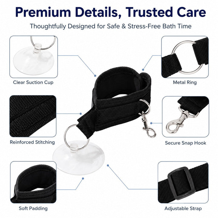 Pet Bathing Restraint with Suction Cup for Cats & Small Dogs