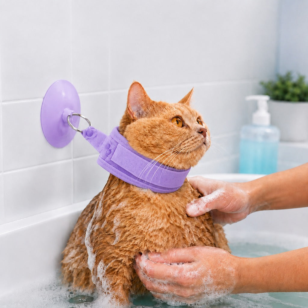 Pet Bathing Restraint with Suction Cup for Cats & Small Dogs