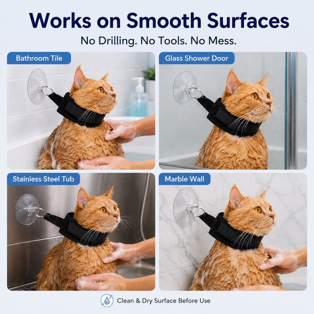 Pet Bathing Restraint with Suction Cup for Cats & Small Dogs