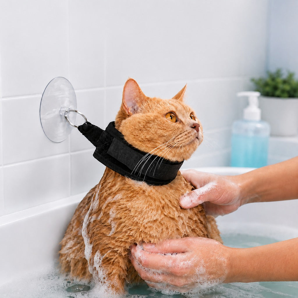 Pet Bathing Restraint with Suction Cup for Cats & Small Dogs