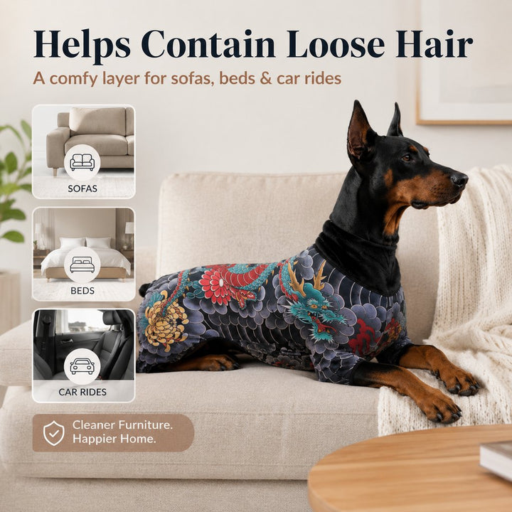 Tattoo Print Dog & Cat Bodysuit for Walks & Photos