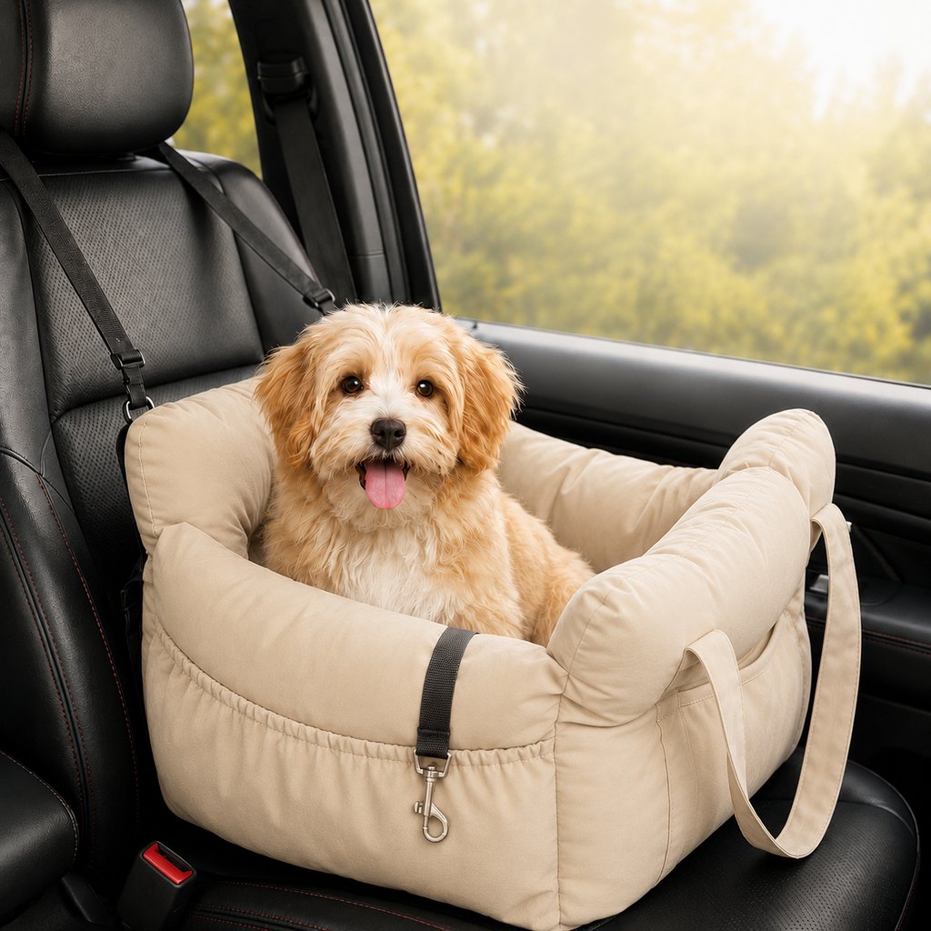Pet Car Seat Sofa for Road Trips | Cozy Travel Bed for Calmer, More Secure Rides