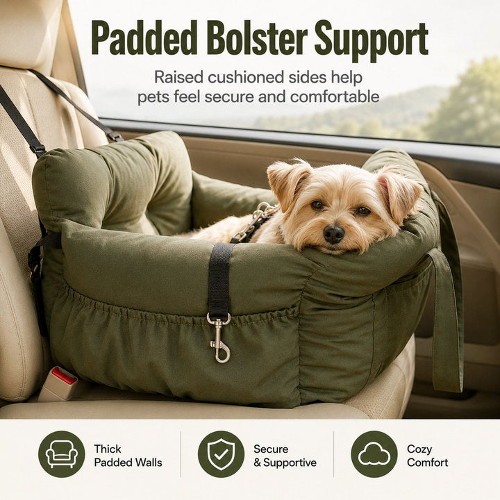 Pet Car Seat Sofa for Road Trips | Cozy Travel Bed for Calmer, More Secure Rides