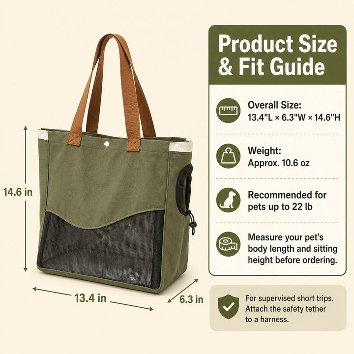 Pet Carrier Tote Bag for Cats & Small Dogs