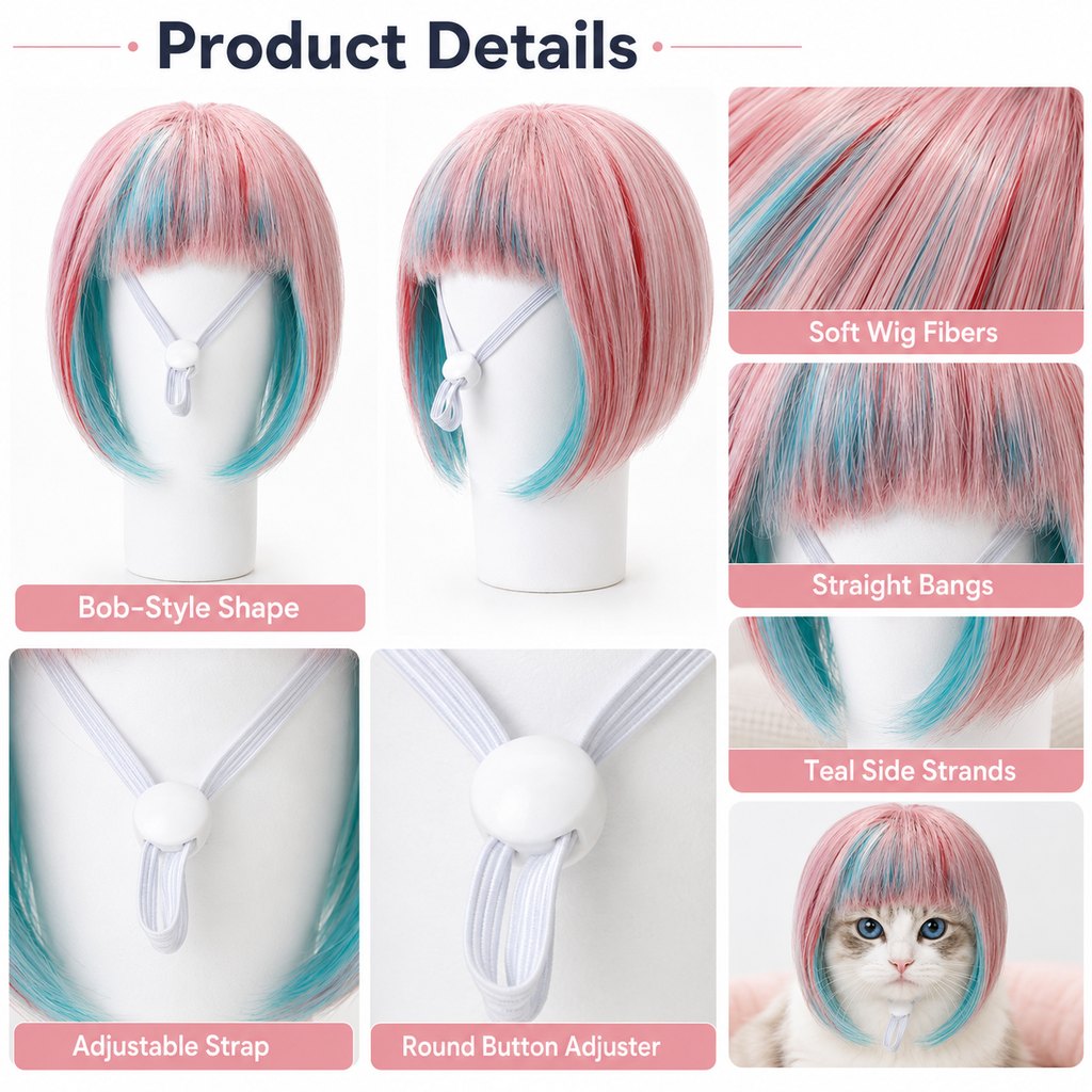 Pet Cosplay Wig for Cats & Small Pets
