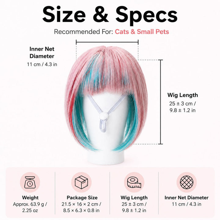 Pet Cosplay Wig for Cats & Small Pets
