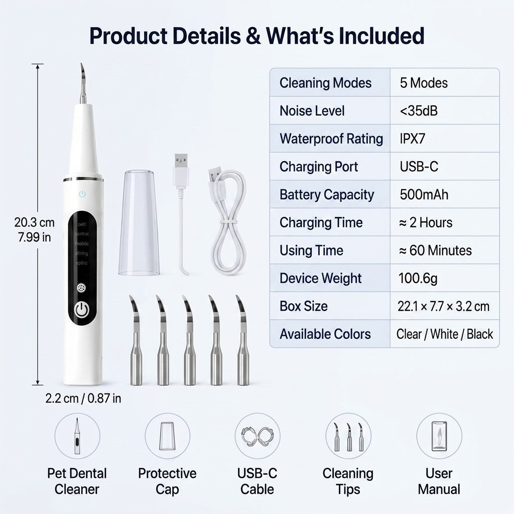 Ultrasonic Pet Dental Cleaner for Dogs & Cats