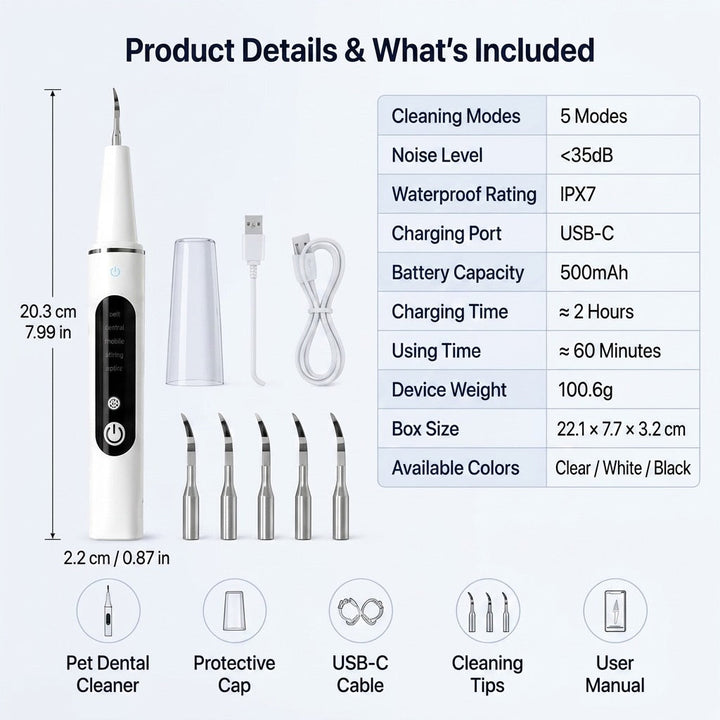 Ultrasonic Pet Dental Cleaner for Dogs & Cats