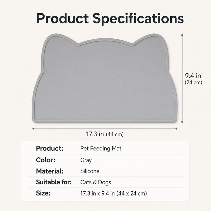 Raised-Edge Silicone Pet Feeding Mat for Cats & Dogs | Keeps Floors Clean at Mealtime