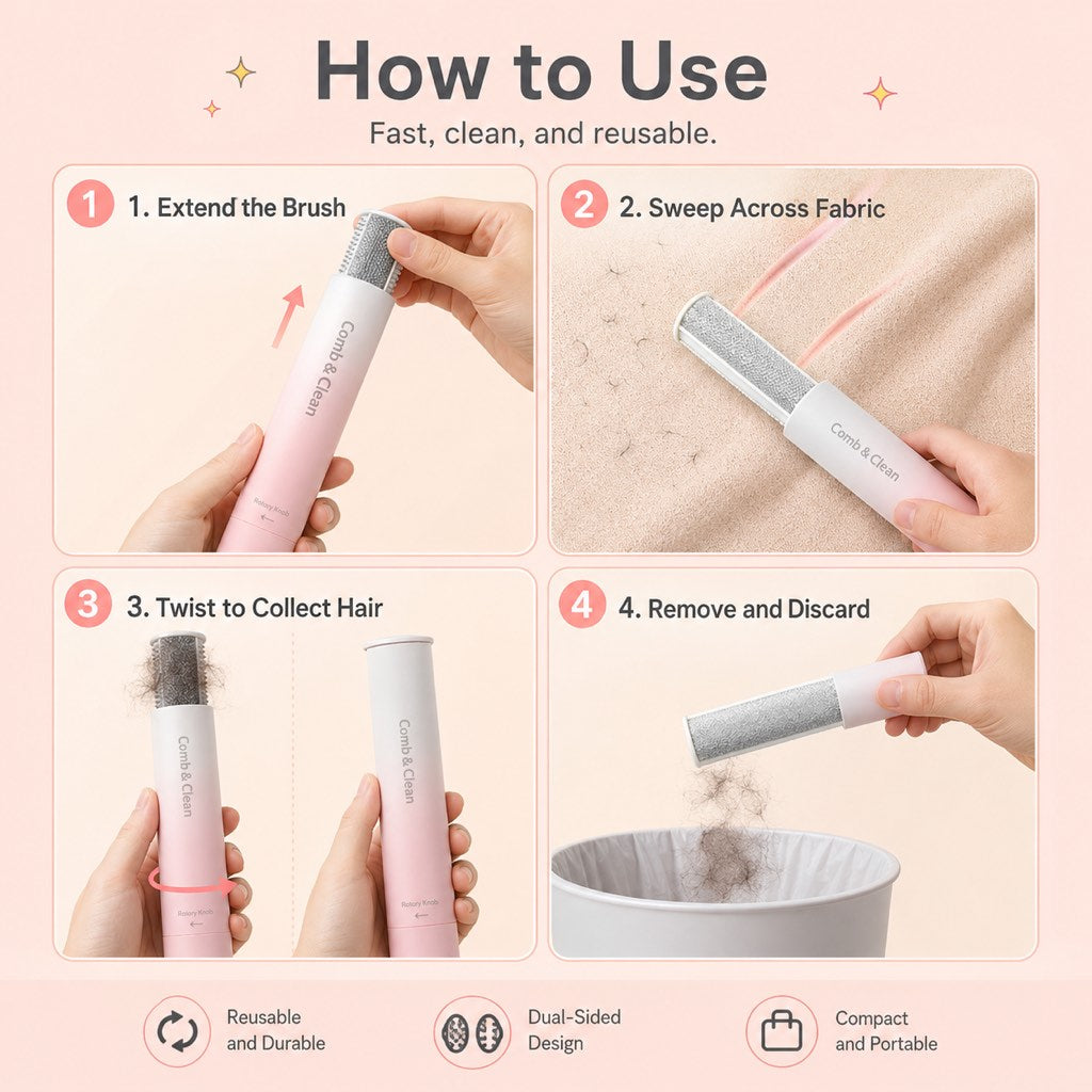 Self-Cleaning Pet Grooming Comb for Dogs & Cats | Shedding & Hair Removal Brush