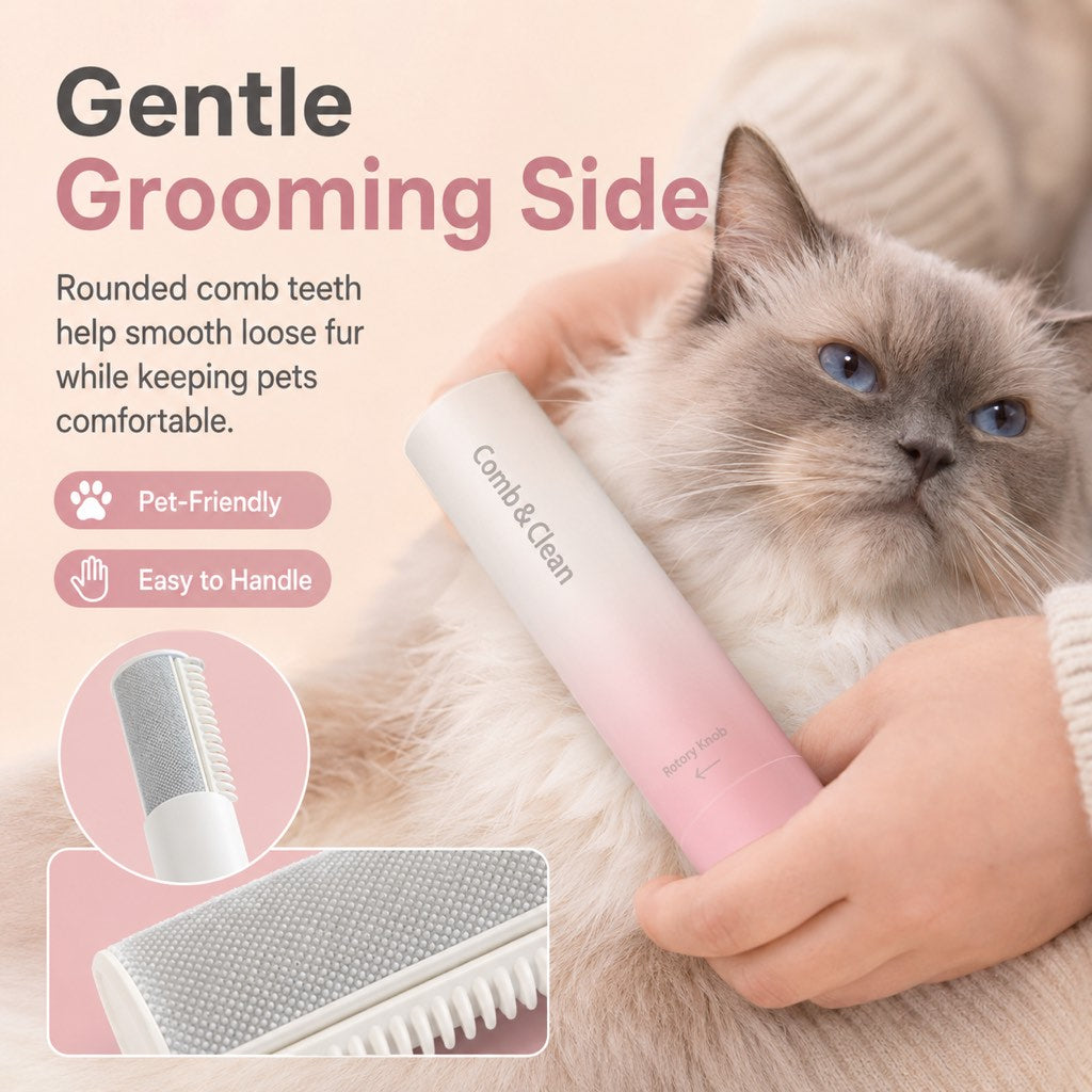 Self-Cleaning Pet Grooming Comb for Dogs & Cats | Shedding & Hair Removal Brush