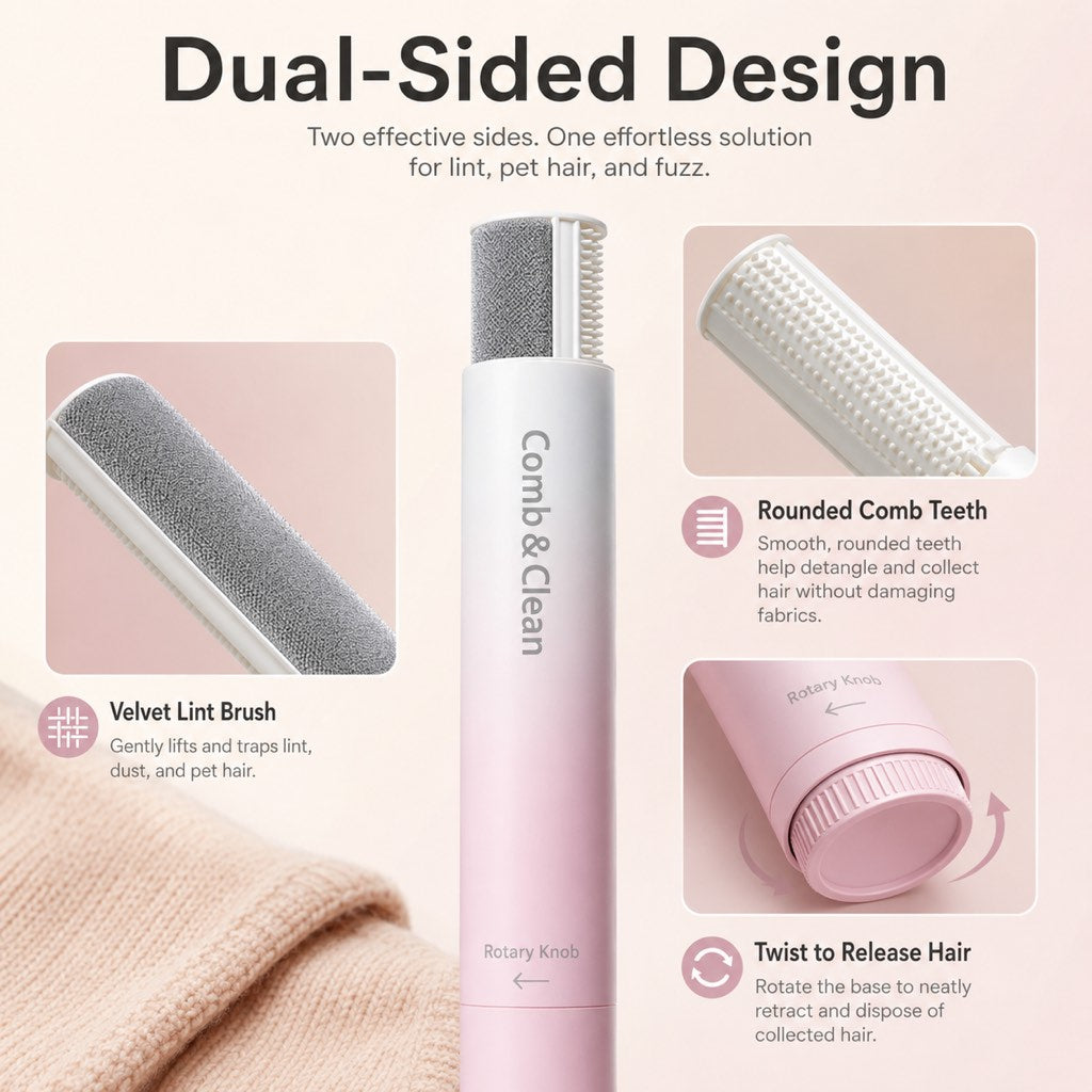 Self-Cleaning Pet Grooming Comb for Dogs & Cats | Shedding & Hair Removal Brush
