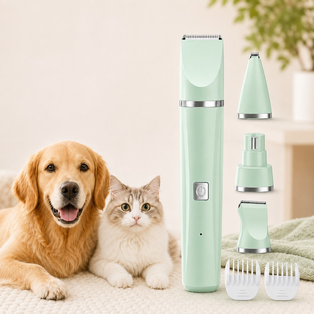 4-in-1 Cordless Pet Grooming Trimmer for Dogs & Cats