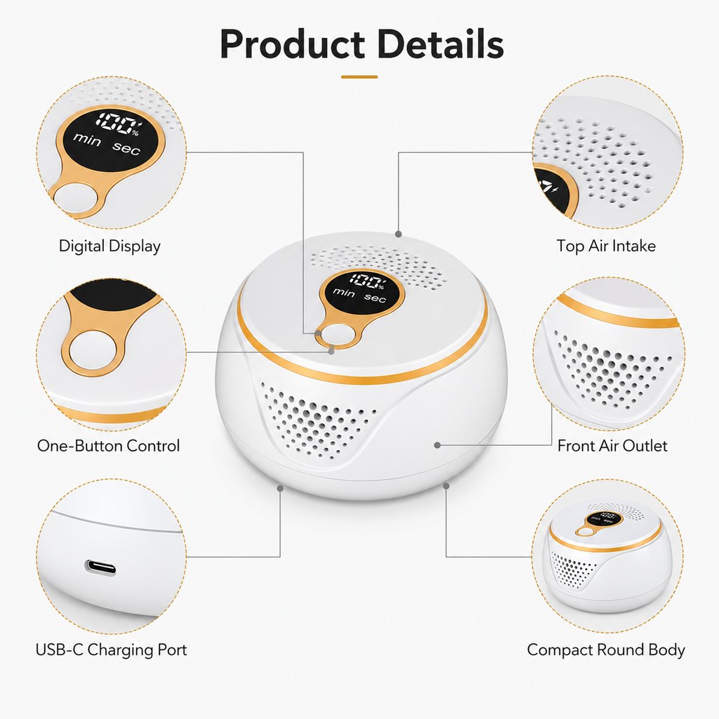Rechargeable Ozone Pet Odor Deodorizer for Litter Box & Empty Crate Areas