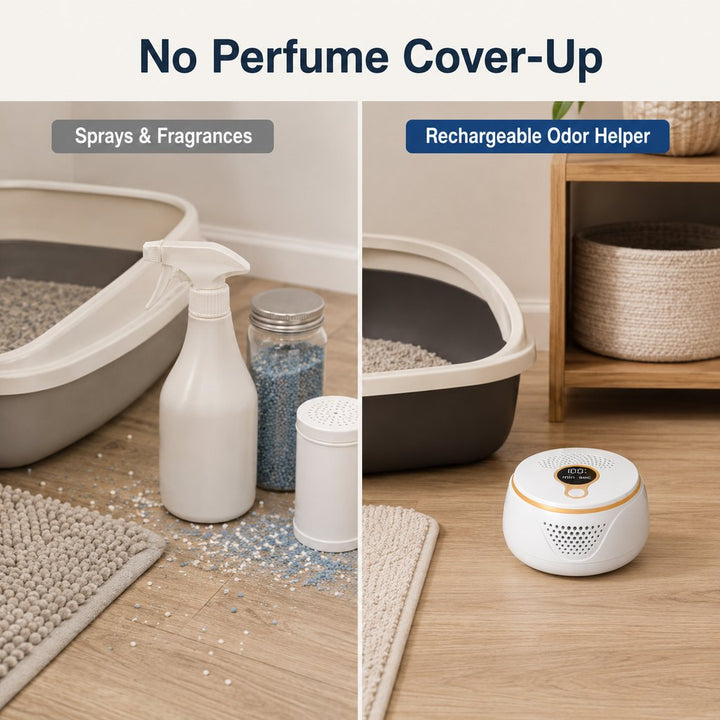Rechargeable Ozone Pet Odor Deodorizer for Litter Box & Empty Crate Areas