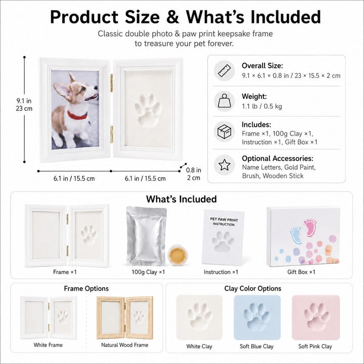 Pet Paw Print Frame Kit for Dogs & Cats