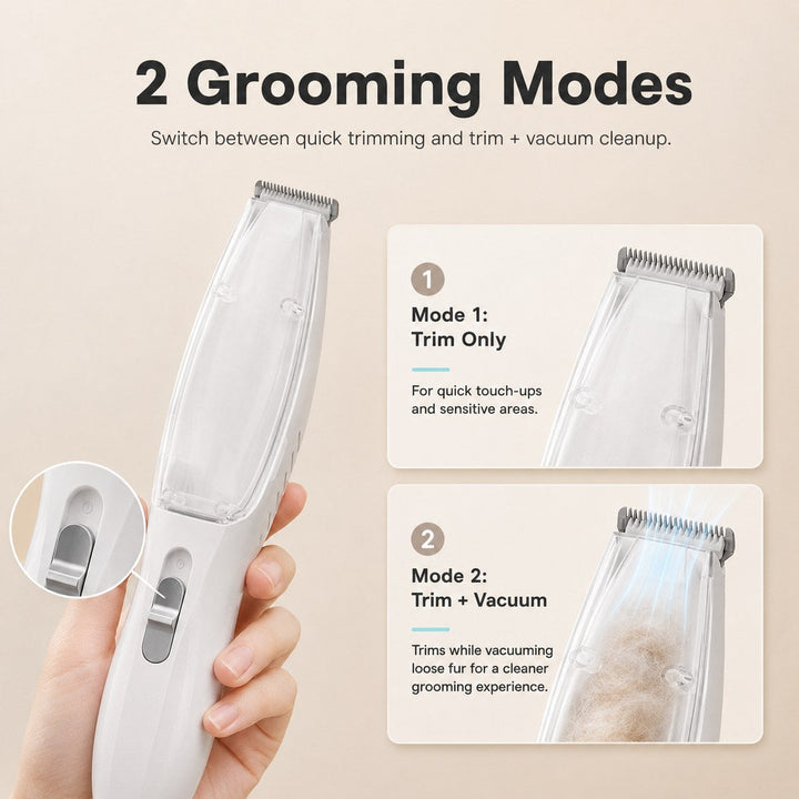 Pet Paw Trimmer with Built-In Vacuum for Cats & Dogs