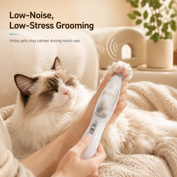 Pet Paw Trimmer with Built-In Vacuum for Cats & Dogs