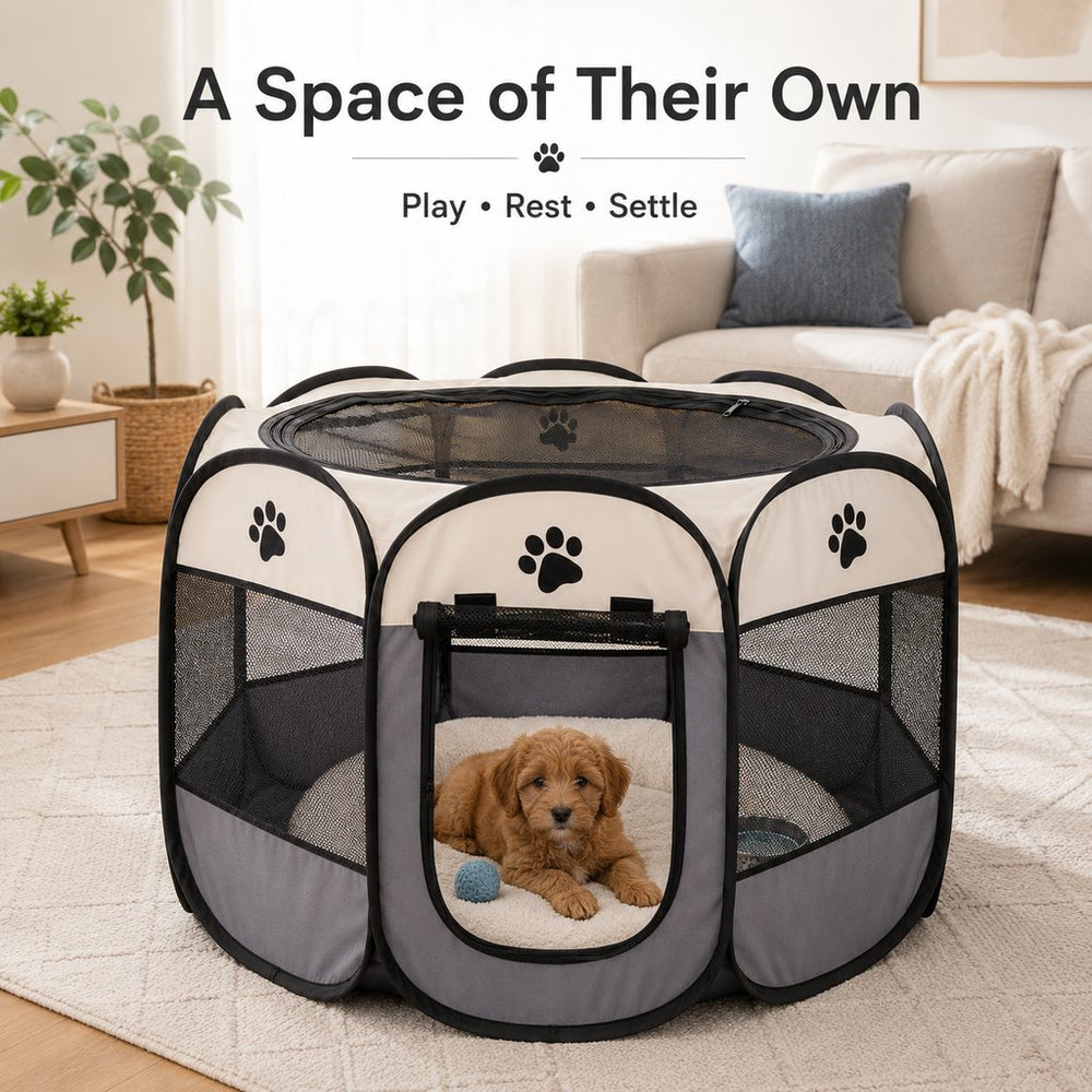 Portable Foldable Dog & Cat Playpen for Home, Travel & Camping