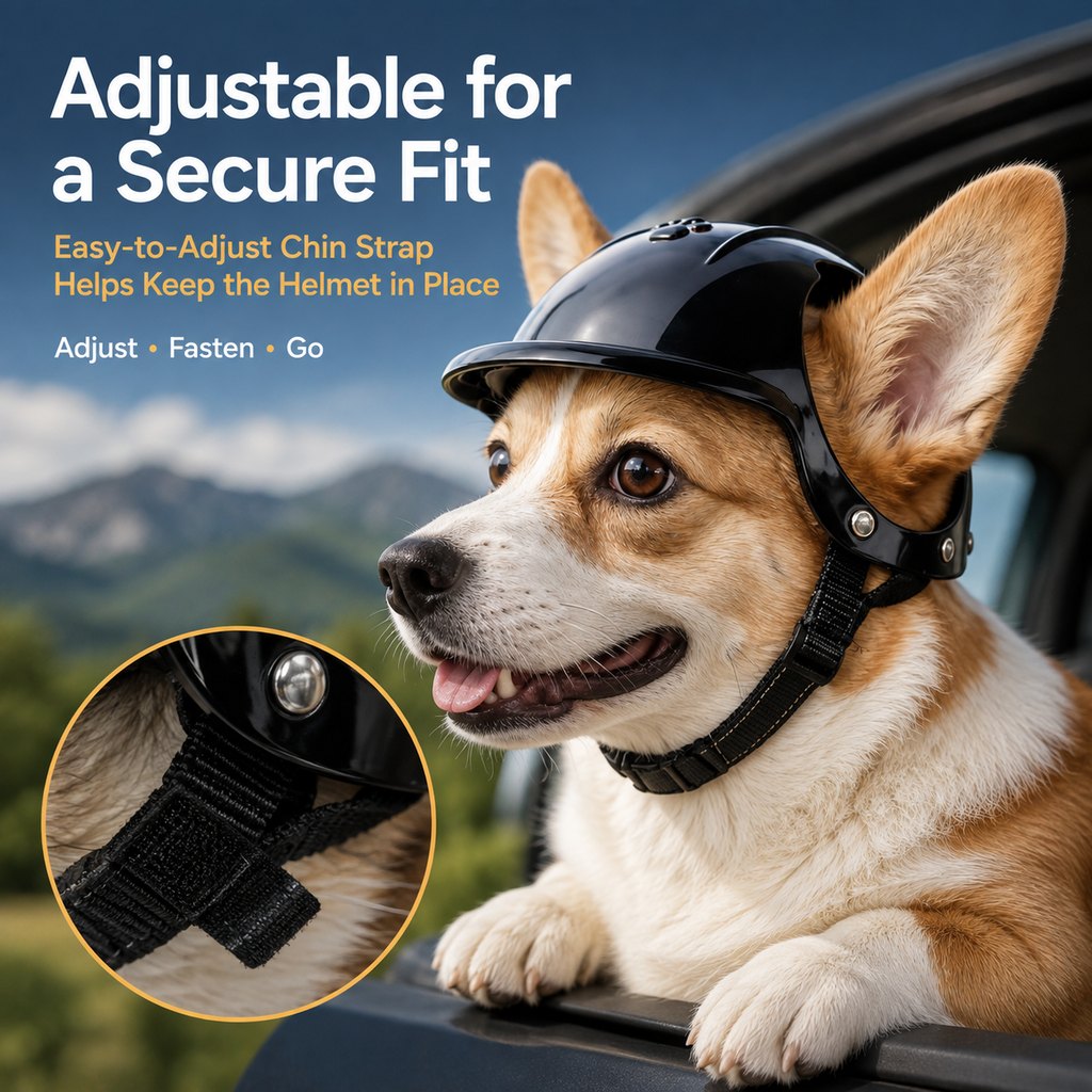 Lightweight Pet Protective Helmet for Car Rides & Outdoor Adventures