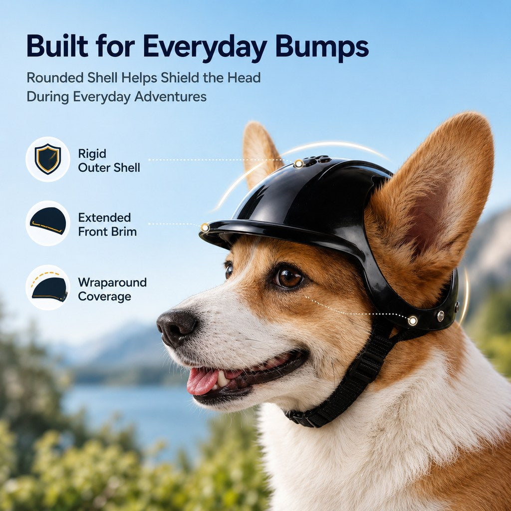 Lightweight Pet Protective Helmet for Car Rides & Outdoor Adventures