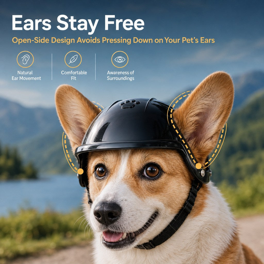 Lightweight Pet Protective Helmet for Car Rides & Outdoor Adventures