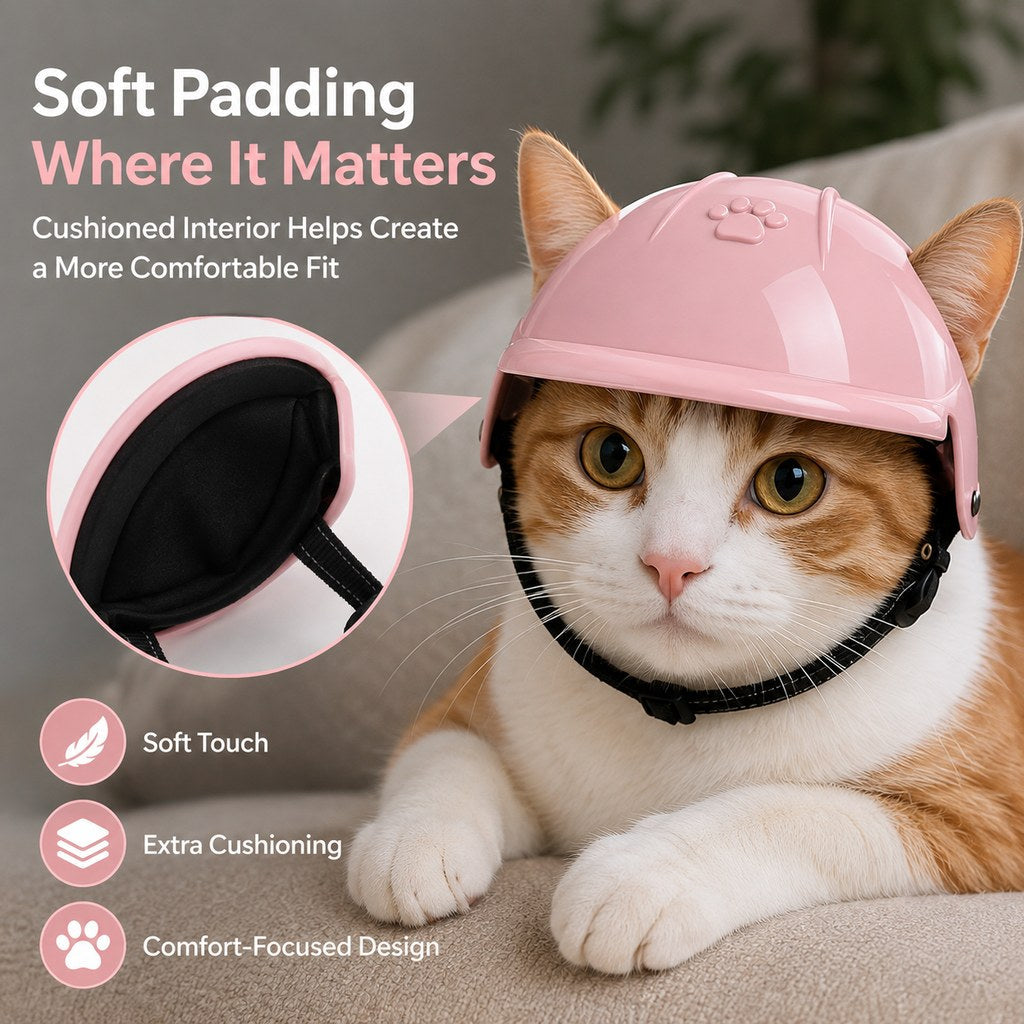 Lightweight Pet Protective Helmet for Car Rides & Outdoor Adventures