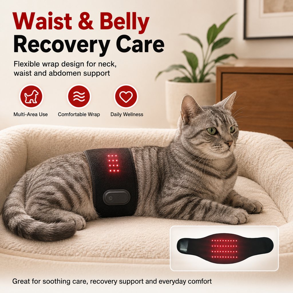 Pet Red Light Therapy Belt for Dogs & Cats Neck, Waist & Abdomen Comfort Wrap