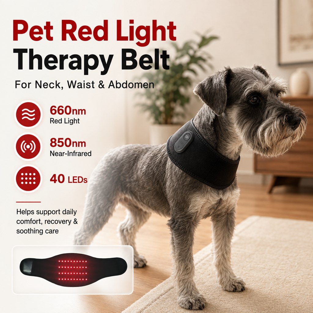Pet Red Light Therapy Belt for Dogs & Cats Neck, Waist & Abdomen Comfort Wrap