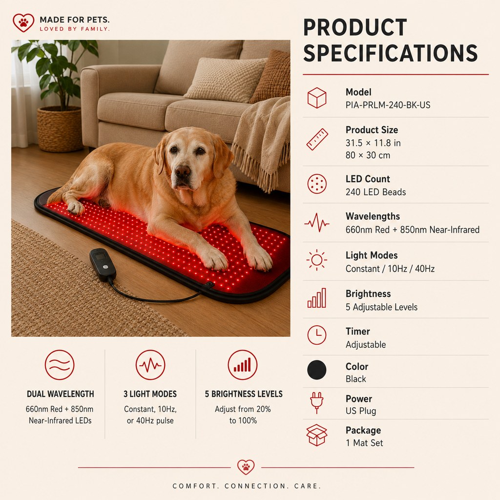 Pet Red & Near-Infrared Light Wellness Mat