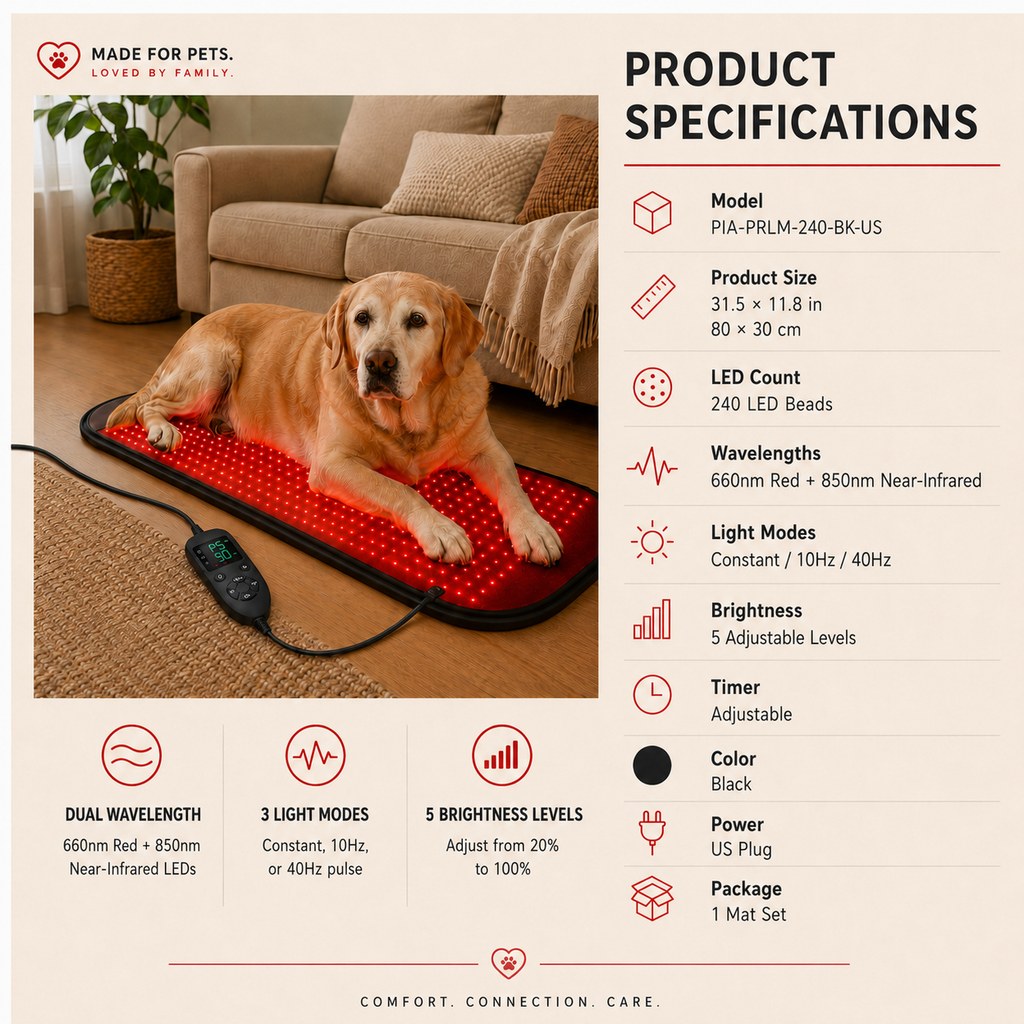 Pet Red & Near-Infrared Light Wellness Mat