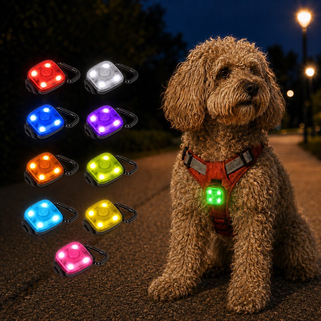 Clip-On Pet Safety Light for Night Walks | Helps Dogs & Cats Stay Visible After Dark