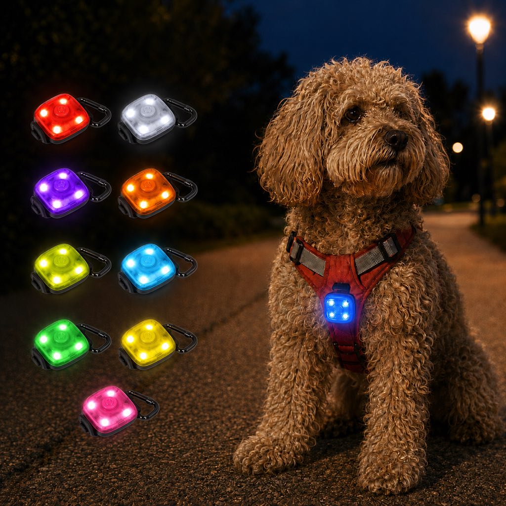 Clip-On Pet Safety Light for Night Walks | Helps Dogs & Cats Stay Visible After Dark
