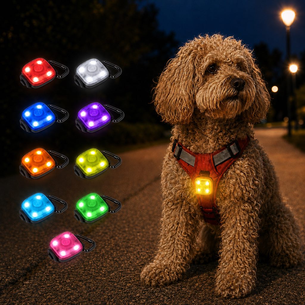 Clip-On Pet Safety Light for Night Walks | Helps Dogs & Cats Stay Visible After Dark