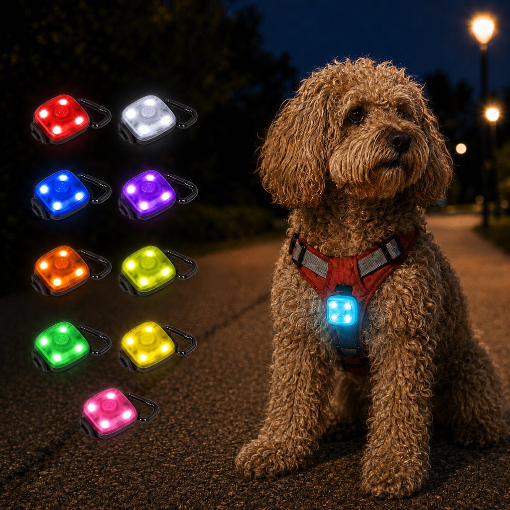 Clip-On Pet Safety Light for Night Walks | Helps Dogs & Cats Stay Visible After Dark