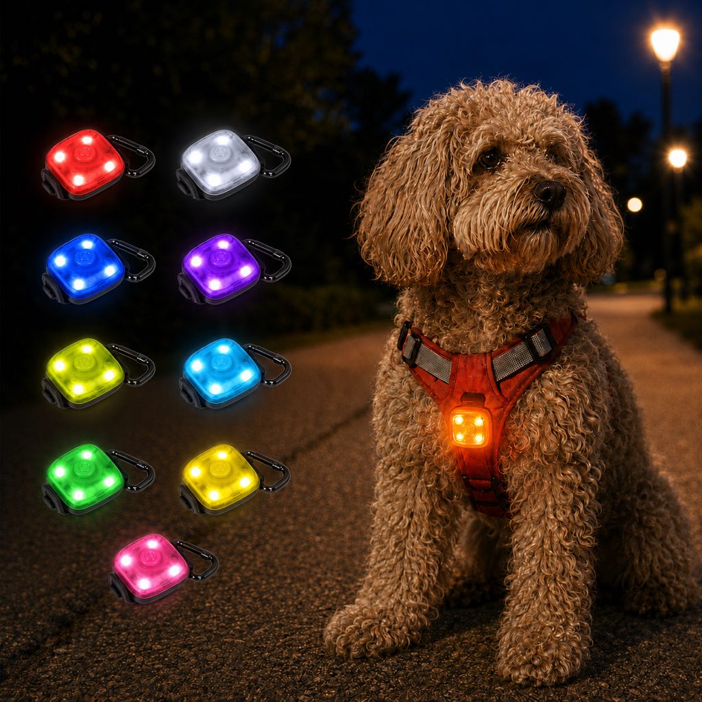 Clip-On Pet Safety Light for Night Walks | Helps Dogs & Cats Stay Visible After Dark