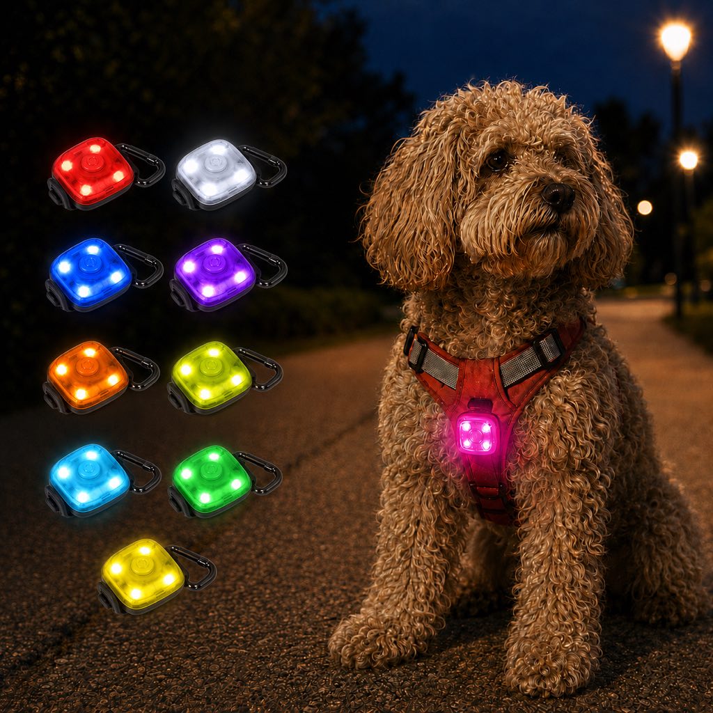 Clip-On Pet Safety Light for Night Walks | Helps Dogs & Cats Stay Visible After Dark